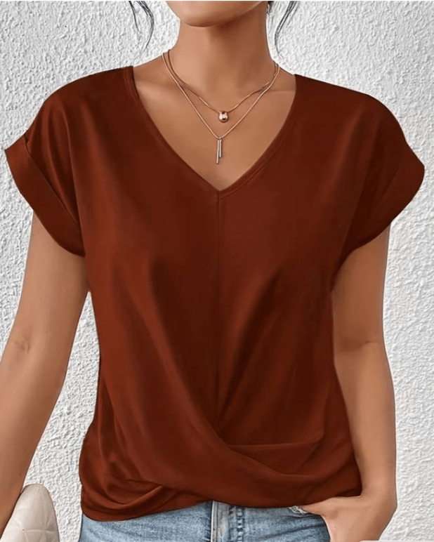 Women's Twist Front V-Neck Top