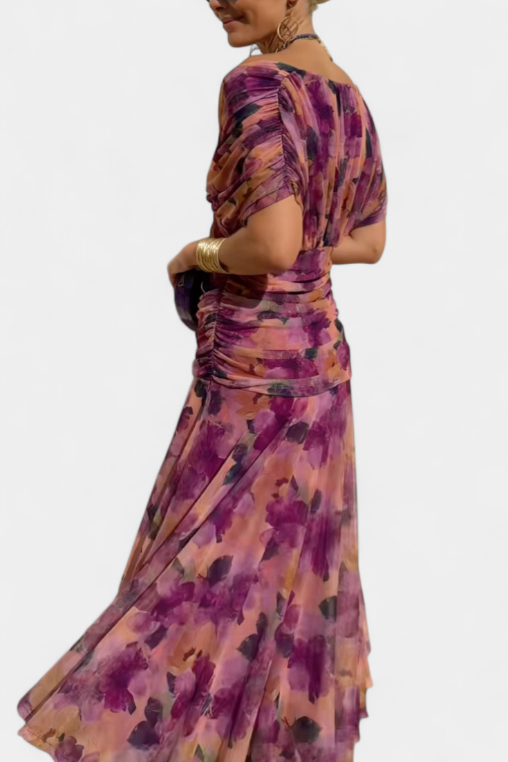 Women's Floral V-Neck Maxi Dress