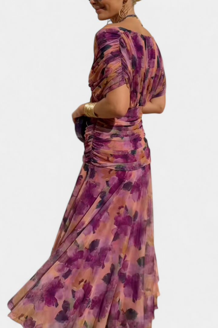 Women's Floral V-Neck Maxi Dress