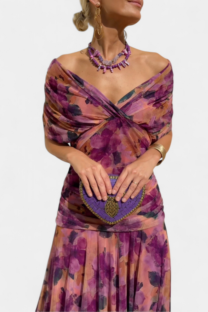 Women's Floral V-Neck Maxi Dress