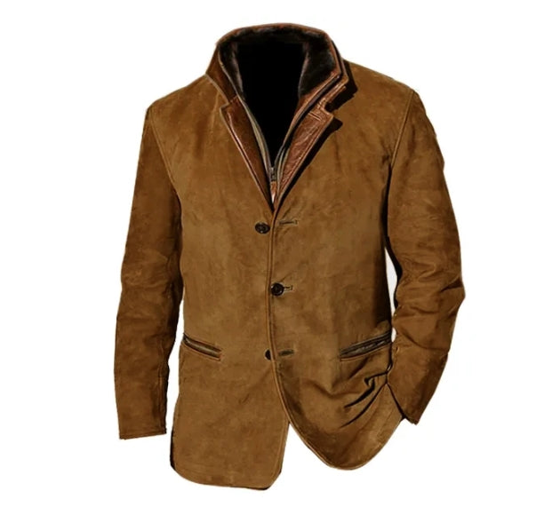 Classic Button Jacket with Relaxed Style for Men