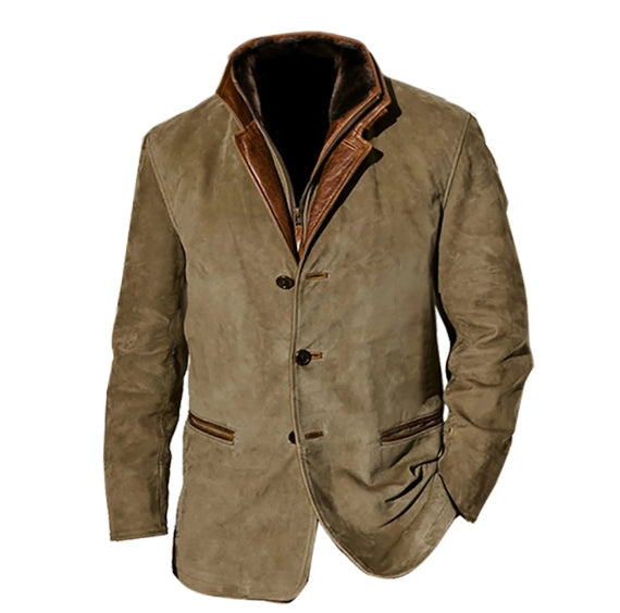 Classic Button Jacket with Relaxed Style for Men