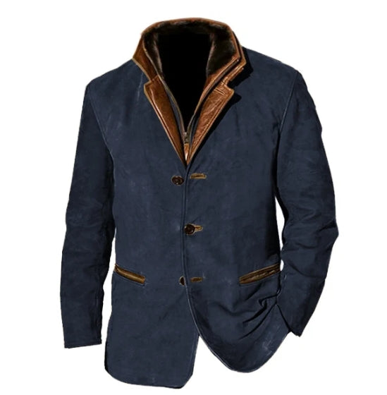 Classic Button Jacket with Relaxed Style for Men