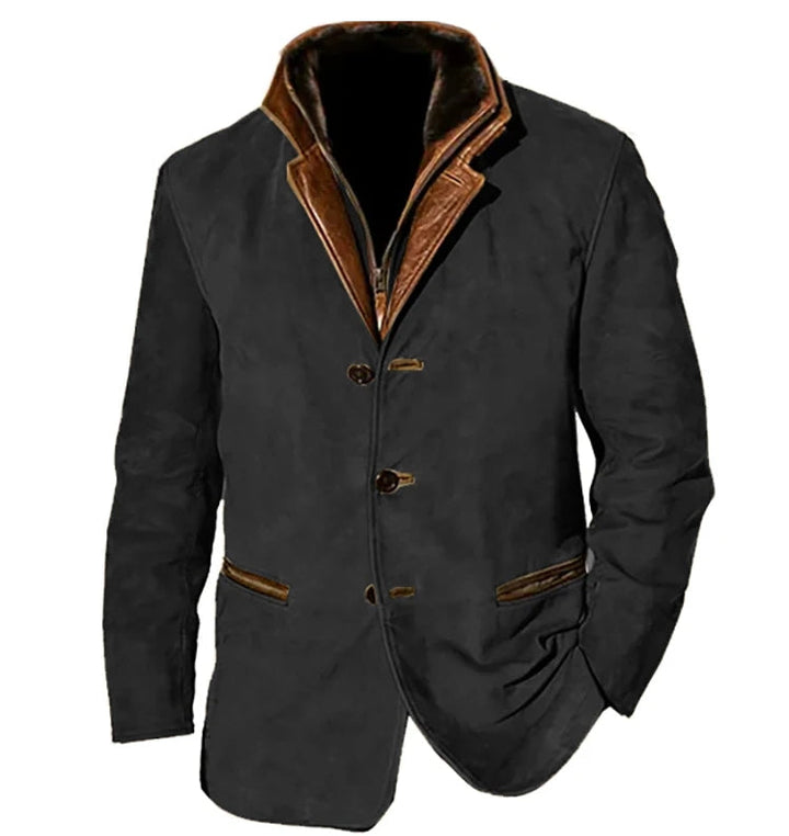Classic Button Jacket with Relaxed Style for Men
