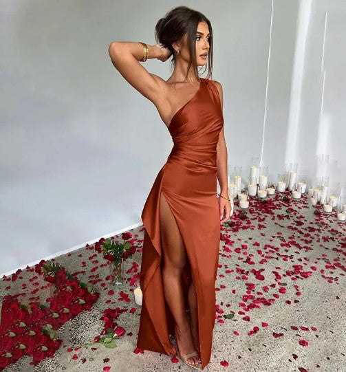 Sienna | Wedding Guest Maxi Dress One Shoulder Split