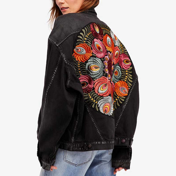 Boho Streetwear Jacket with Relaxed Silhouette for Women