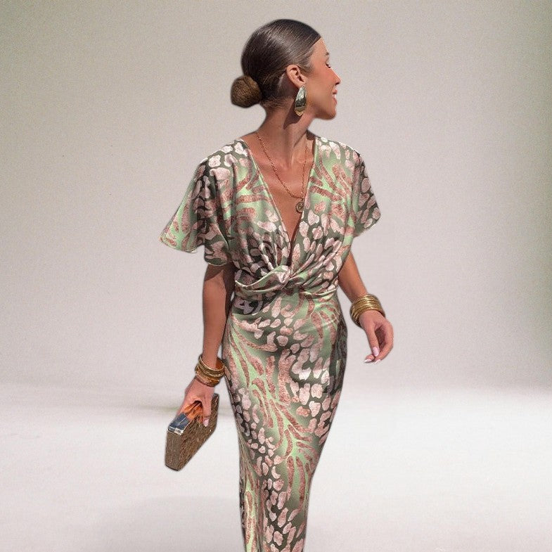 Amelia | Wedding Guest Maxi Dress Wrap V Neck