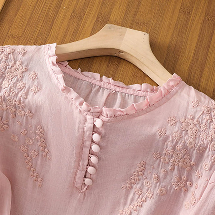 Women's Floral Button Front Everyday Blouse
