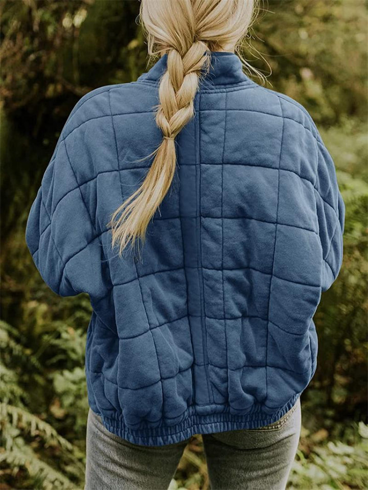 Quilted Jacket with Zip Front and Slim Silhouette for Women
