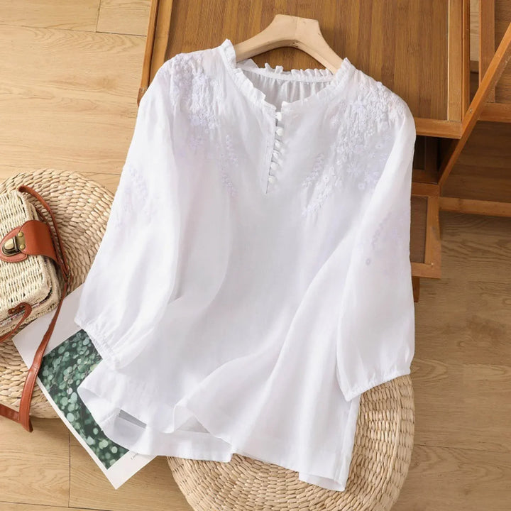 Women's Floral Button Front Everyday Blouse