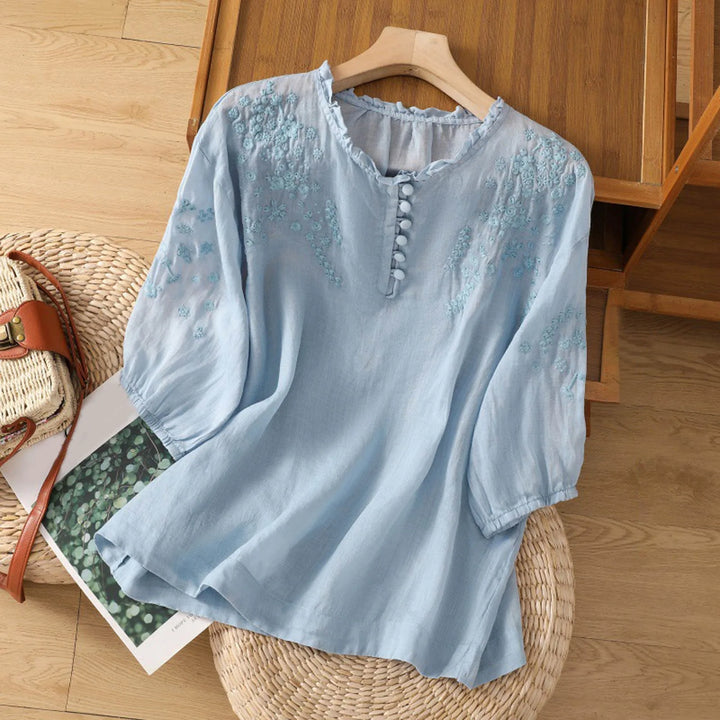 Women's Floral Button Front Everyday Blouse
