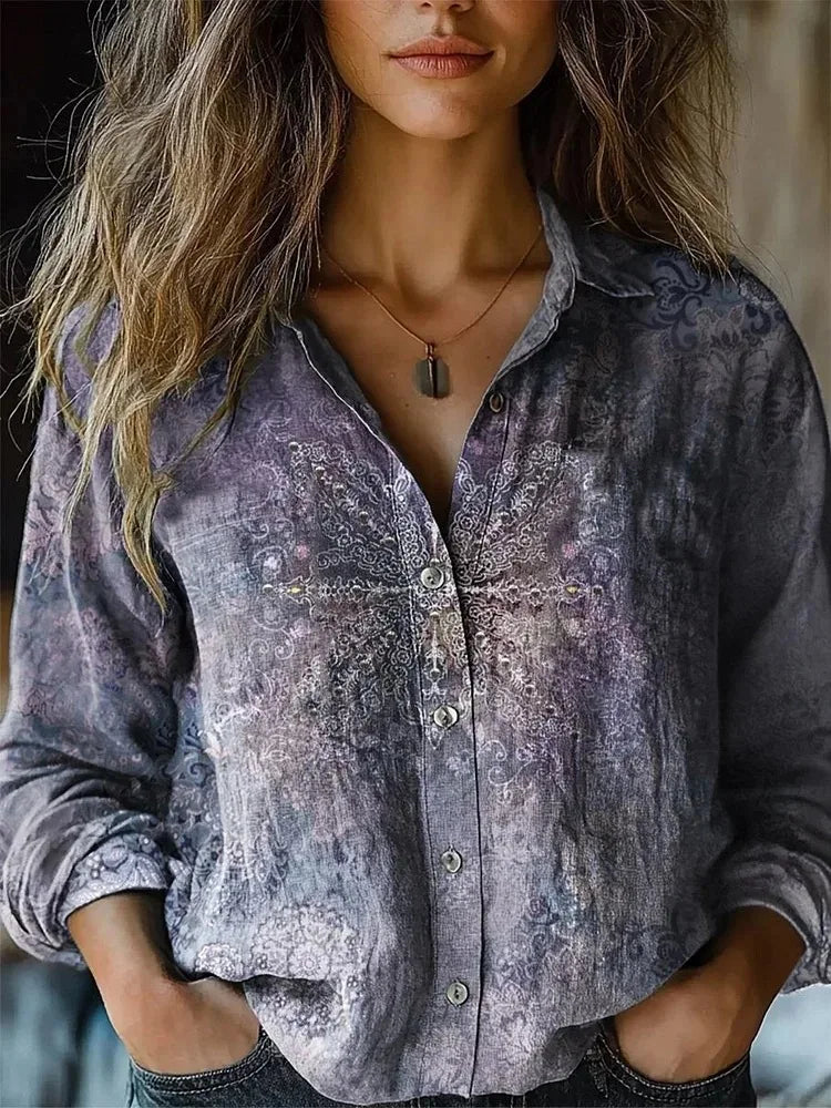 Women's Vintage Floral Button Down Shirt