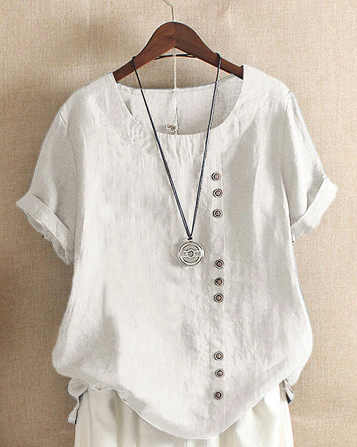Short -sleeved summer blouse for women | Round neckline 4