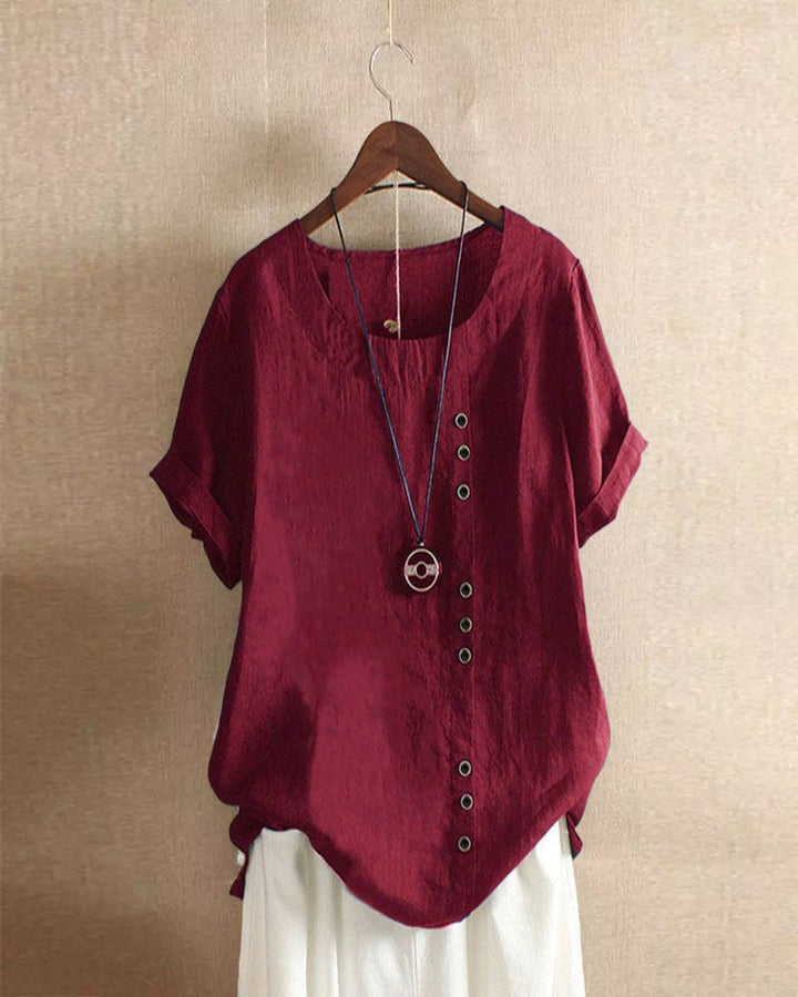 Short -sleeved summer blouse for women | Round neckline 5
