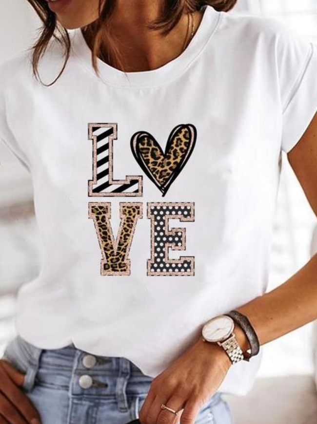 Short -sleeved white ladies T shirt | Summer 1