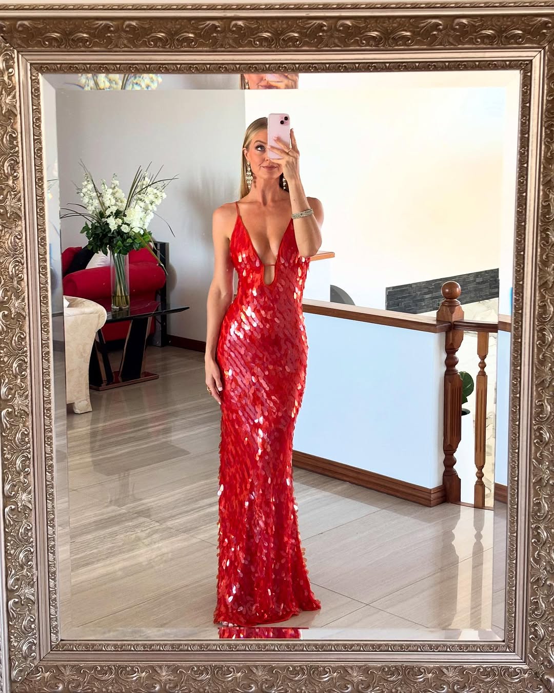 Women's Sequin Backless Wedding Maxi Dress