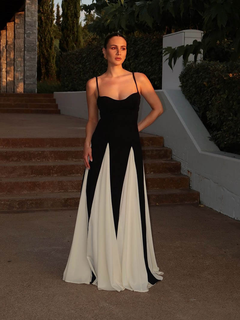 Women's Contrast Detail Maxi Dress
