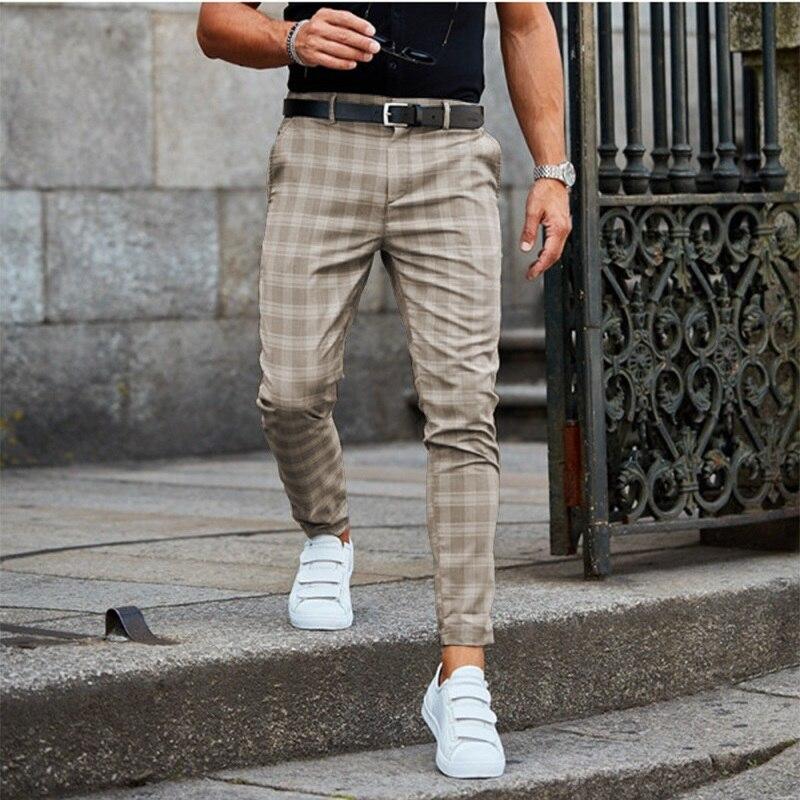 Stylish checkered chino pants for men 1