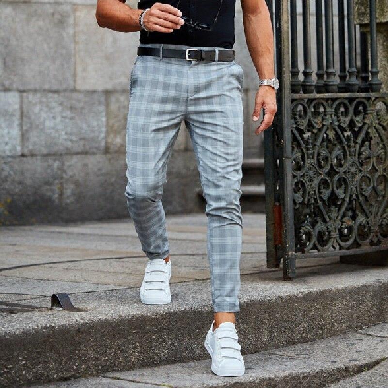 Stylish checkered chino pants for men 2