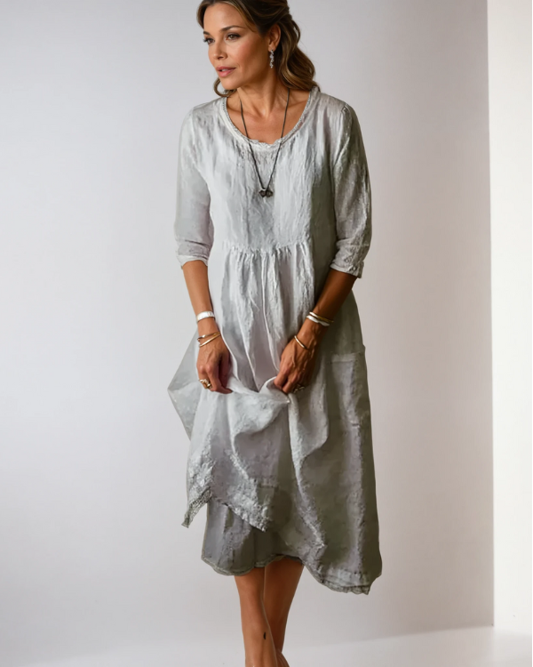 Stylish women's dress with 3/4 sleeves | Midi 5