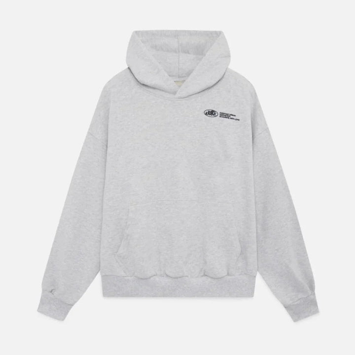 Sweater with a hood and stylish "with love" logo on the back 7