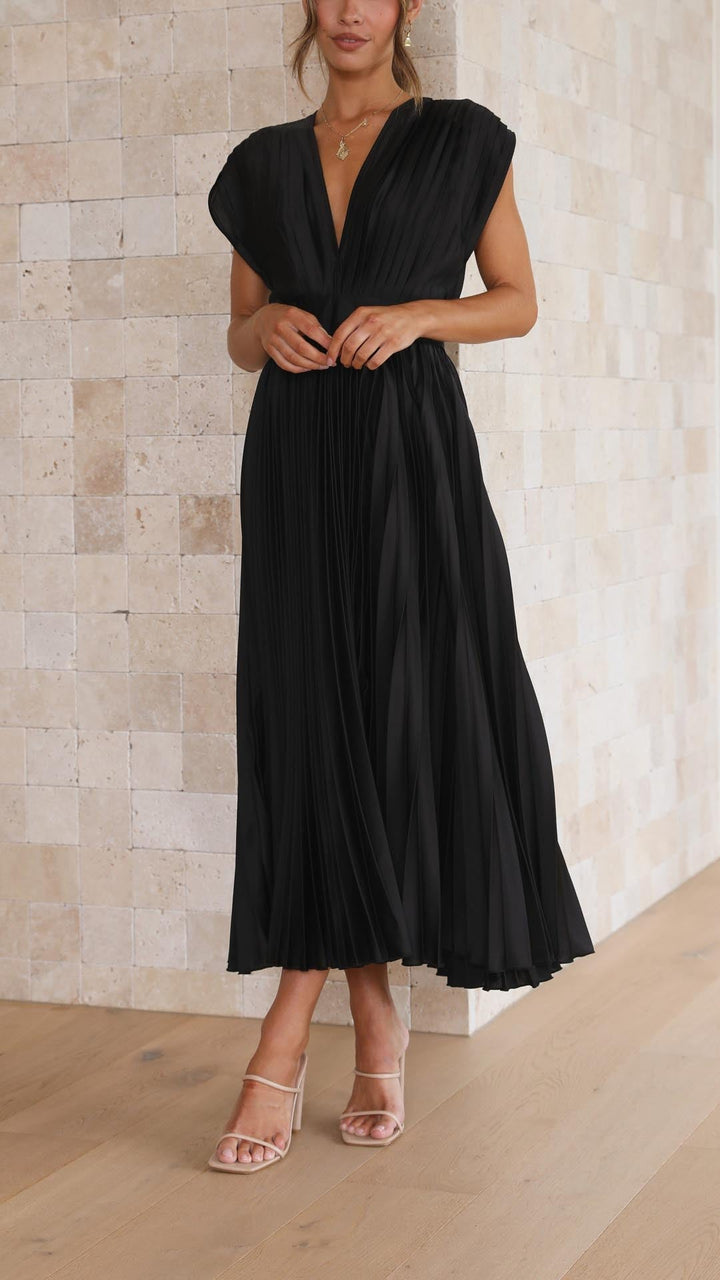 Women's Soft Pleated Occasion Maxi Dress