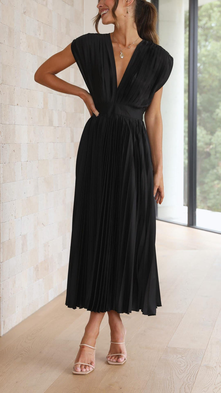 Women's Soft Pleated Occasion Maxi Dress