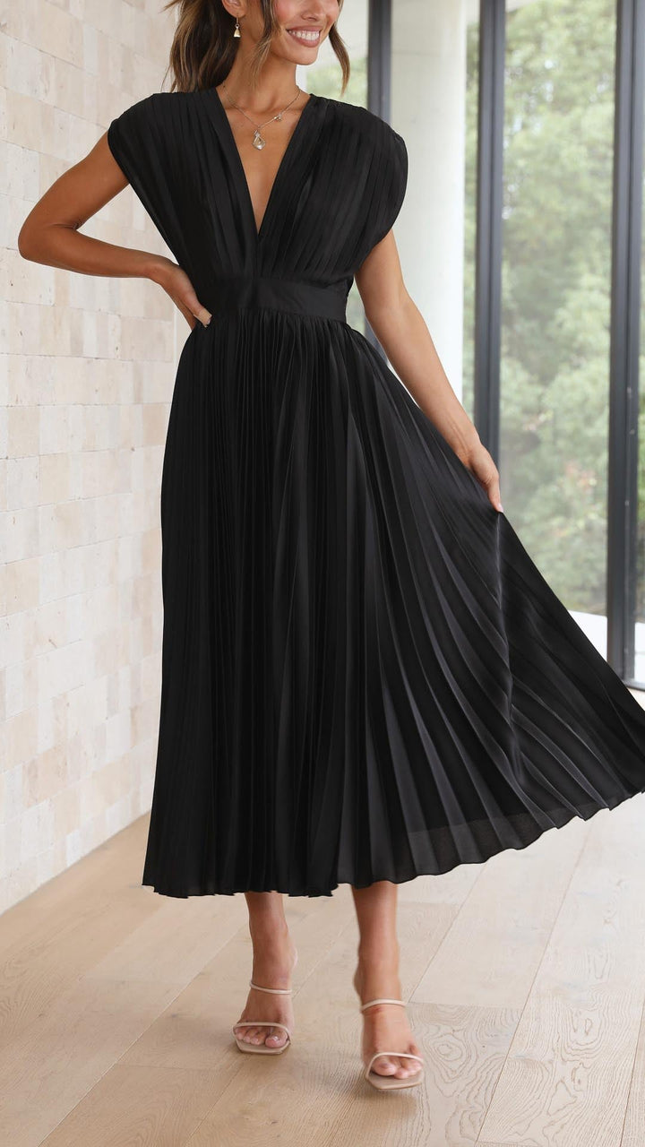 Women's Soft Pleated Occasion Maxi Dress