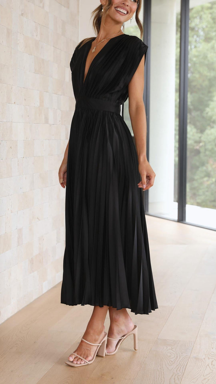 Women's Soft Pleated Occasion Maxi Dress