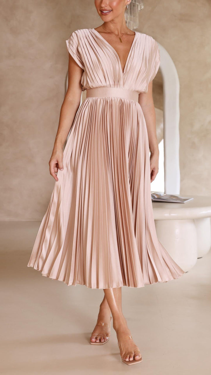 Women's Soft Pleated Occasion Maxi Dress