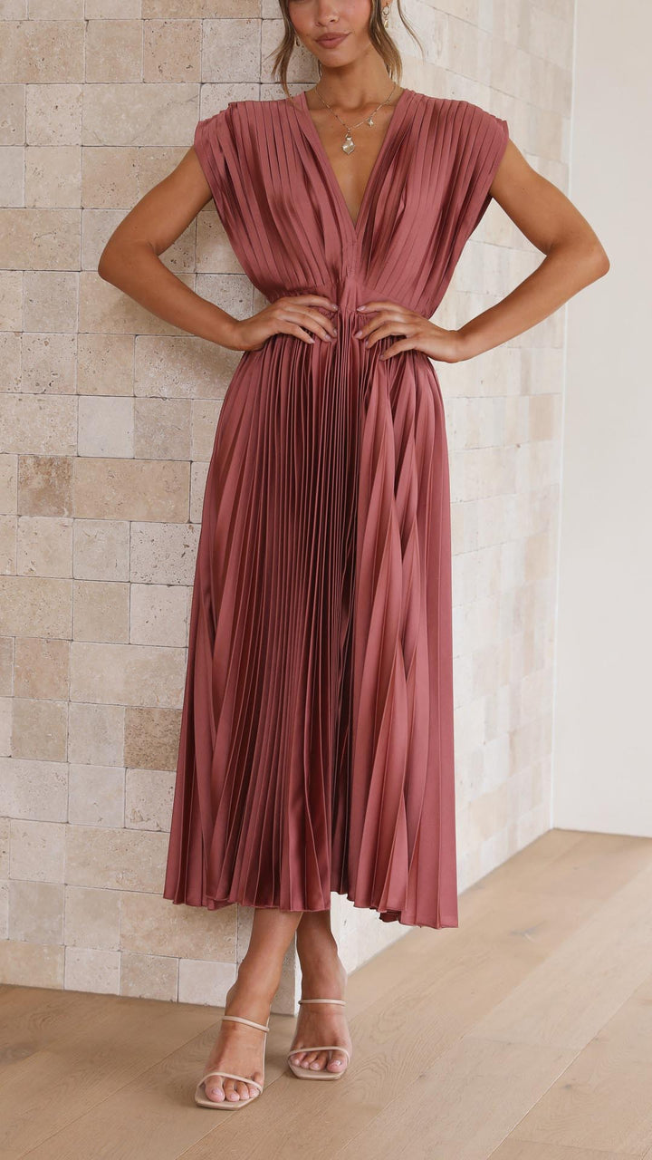Women's Soft Pleated Occasion Maxi Dress