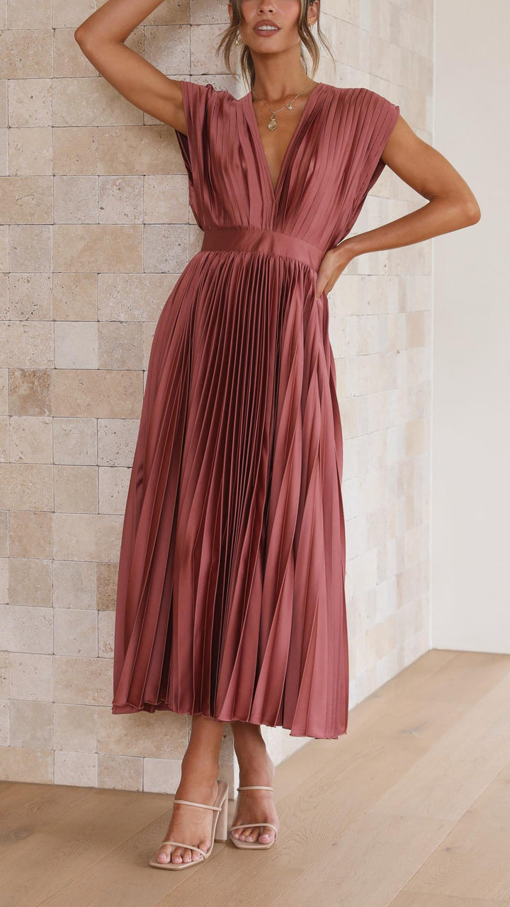 Women's Soft Pleated Occasion Maxi Dress