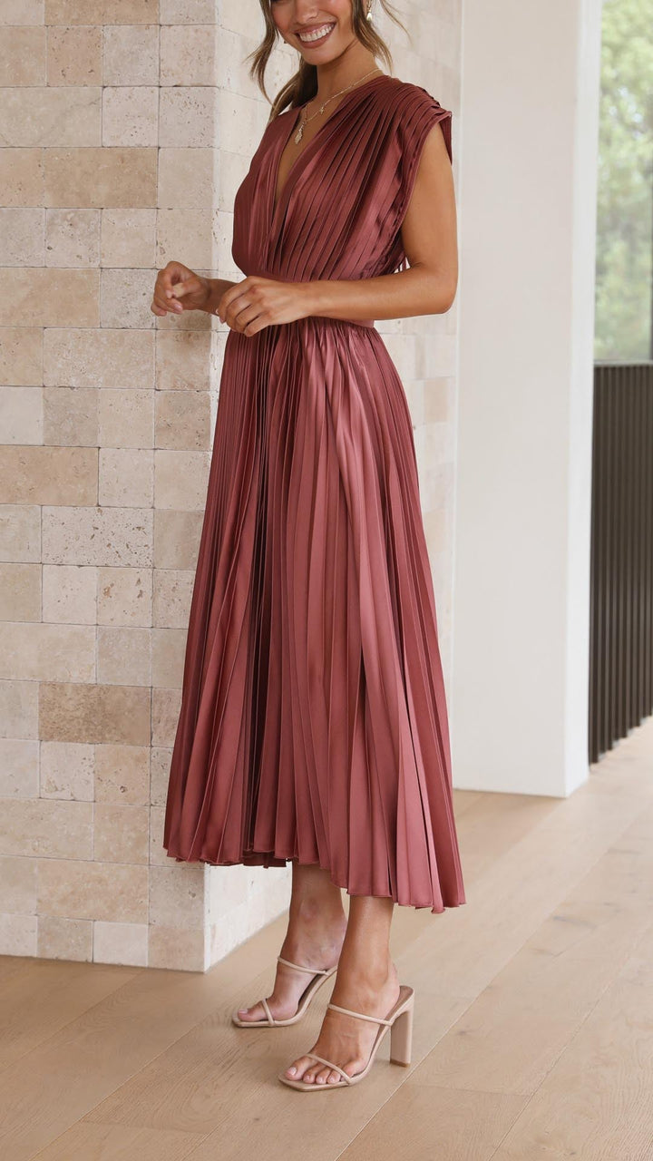 Women's Soft Pleated Occasion Maxi Dress
