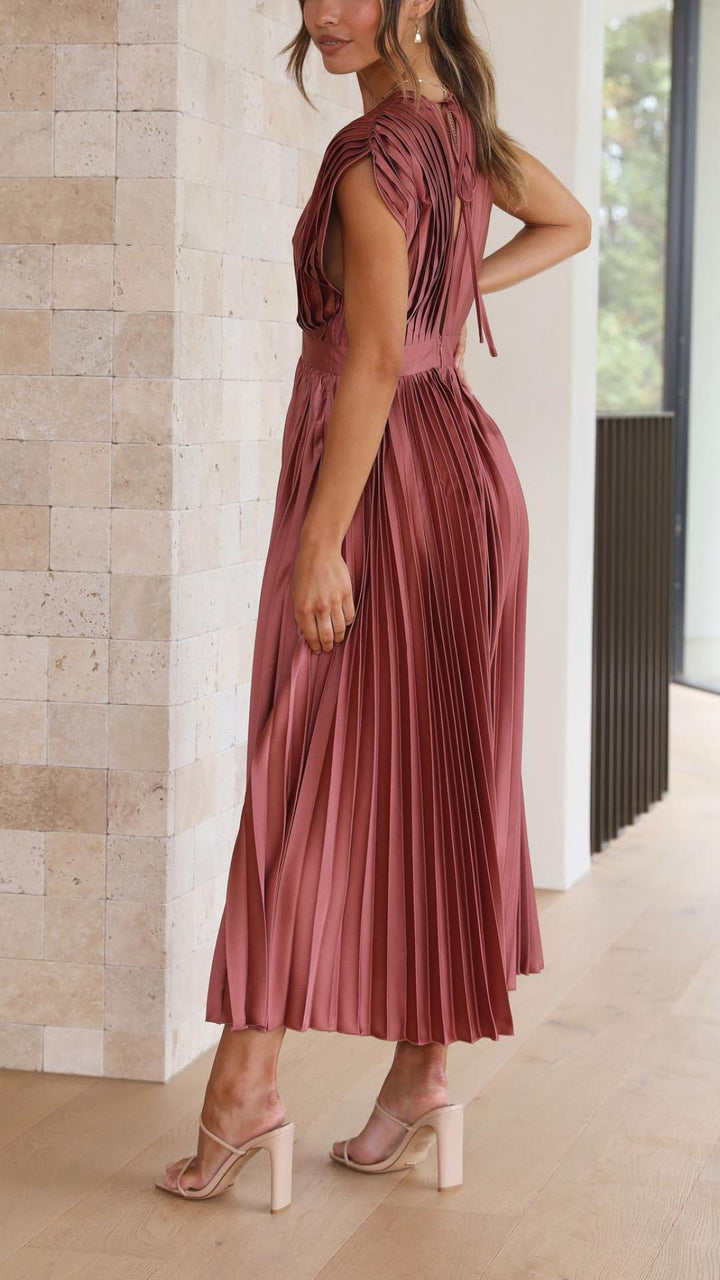 Women's Soft Pleated Occasion Maxi Dress