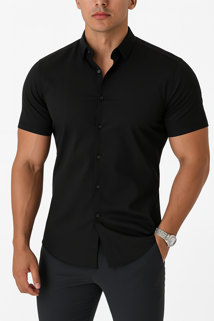 Men’s Slim Fit Short Sleeve Shirt | Casual Smart