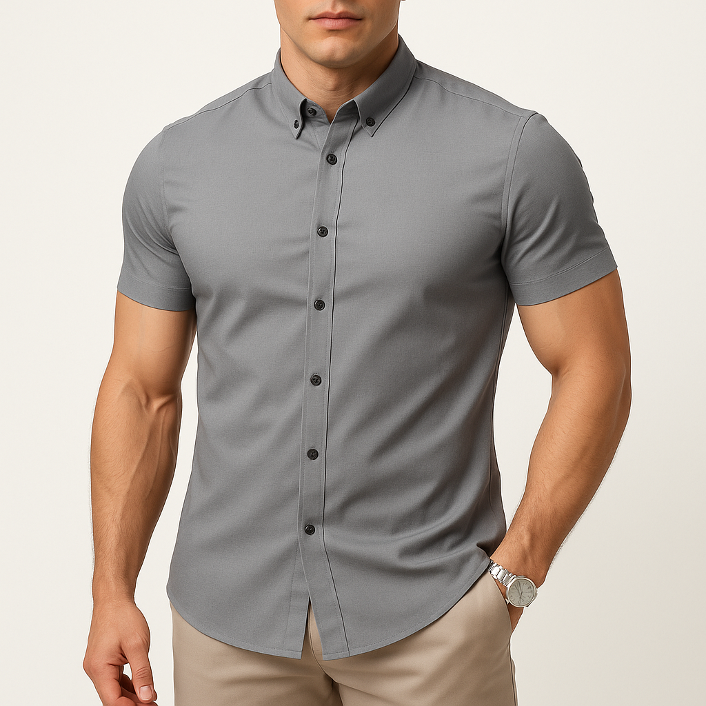 Men’s Slim Fit Short Sleeve Shirt | Casual Smart