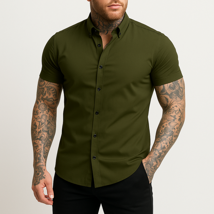 Men’s Slim Fit Short Sleeve Shirt | Casual Smart