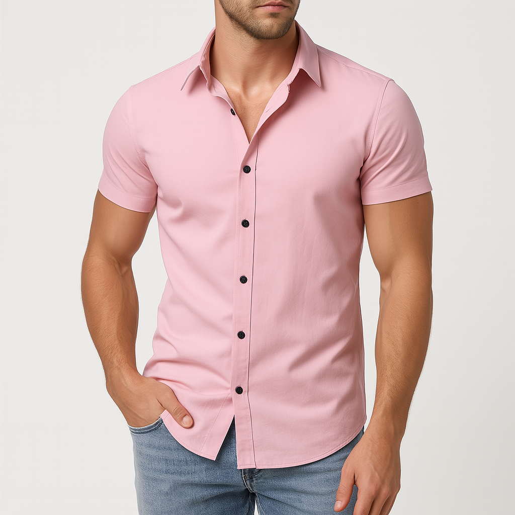 Men’s Slim Fit Short Sleeve Shirt | Casual Smart