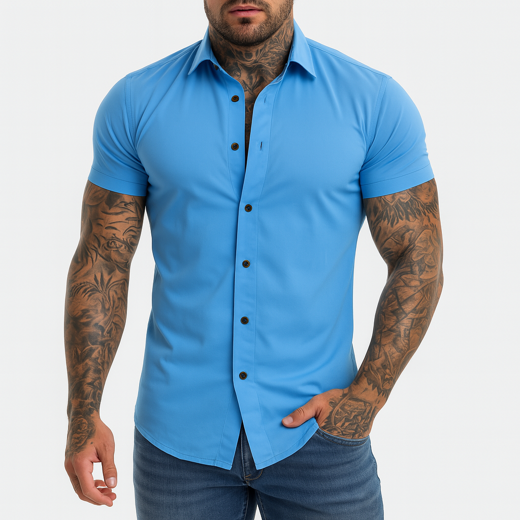 Men’s Slim Fit Short Sleeve Shirt | Casual Smart