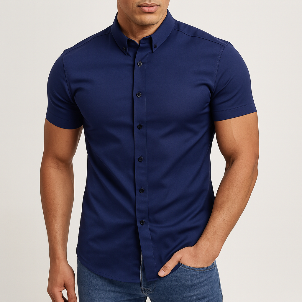 Men’s Slim Fit Short Sleeve Shirt | Casual Smart