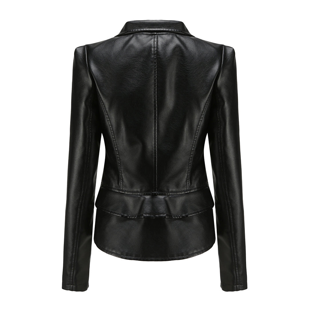 Peplum Jacket with Shaped Waist and Structured Design for Women