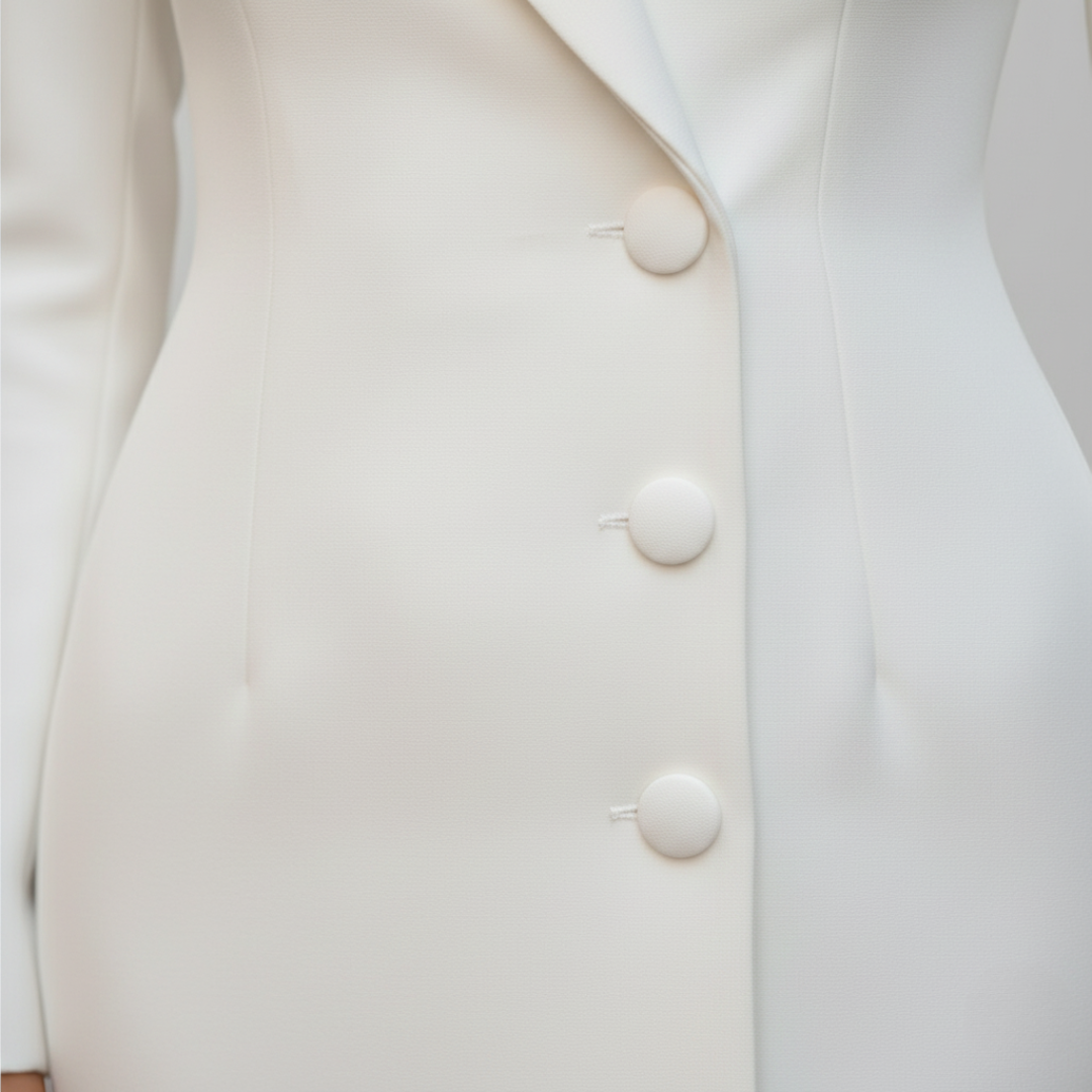 Eliza | Women's Tailored Midi Dress Blazer Neck