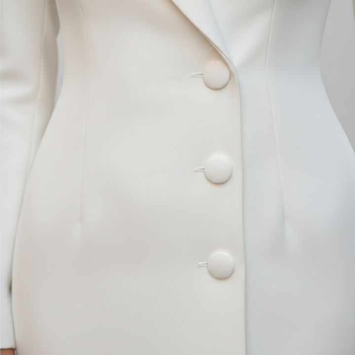 Eliza | Women's Tailored Midi Dress Blazer Neck