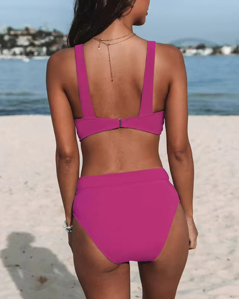 Women’s Bikini Set | High-Waist Monochrome Design