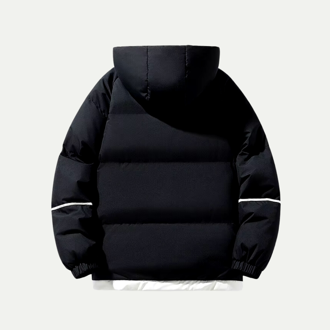 Hooded Puffer Parka with Clean Silhouette for Men