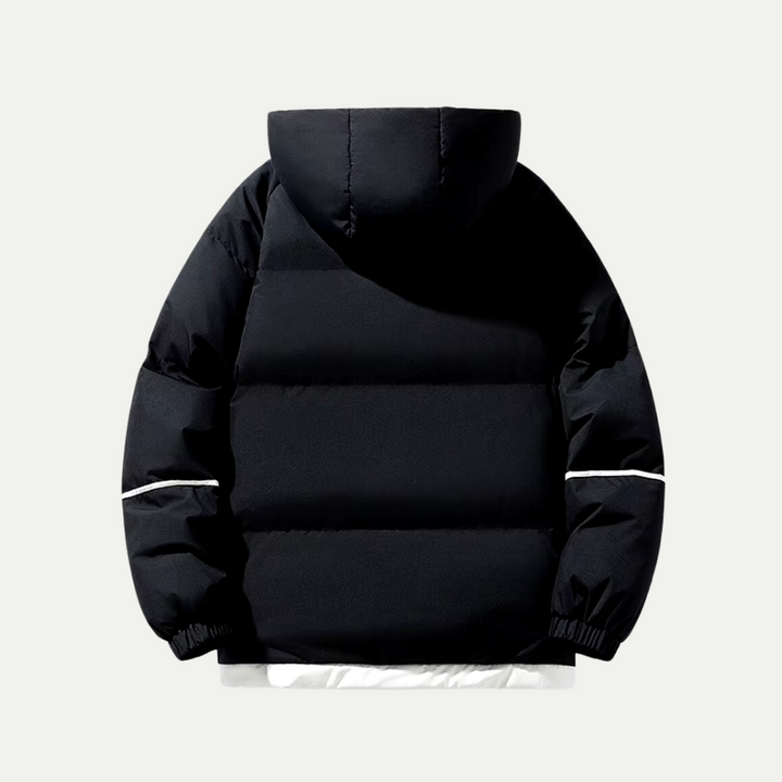 Hooded Puffer Parka with Clean Silhouette for Men