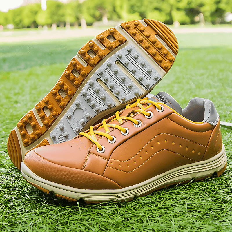 Golf Shoes with Integrated Spikes and Athletic Design for Men