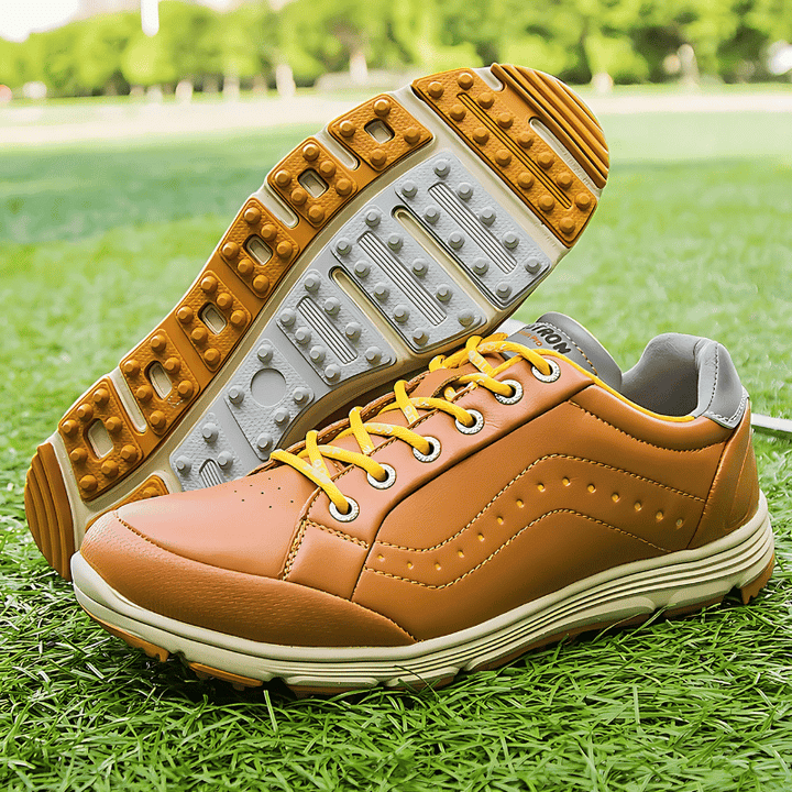 Golf Shoes with Integrated Spikes and Athletic Design for Men