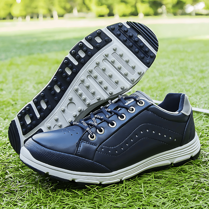 Golf Shoes with Integrated Spikes and Athletic Design for Men