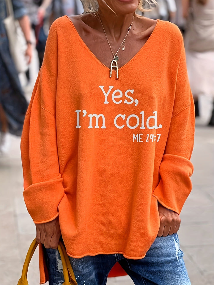 Valerie | Women's casual sweater with V-neck | Oversize 0